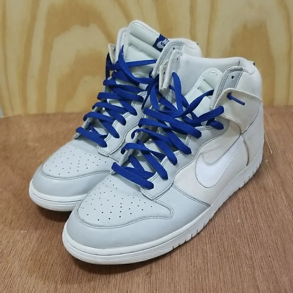 Nike Dunk High - White Canvas Upper/Gray Leather Toebed Size 13